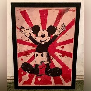 Custom Framed Vintage Walt Disney’s “Mickey Mouse” Cartoon Character Wall Art